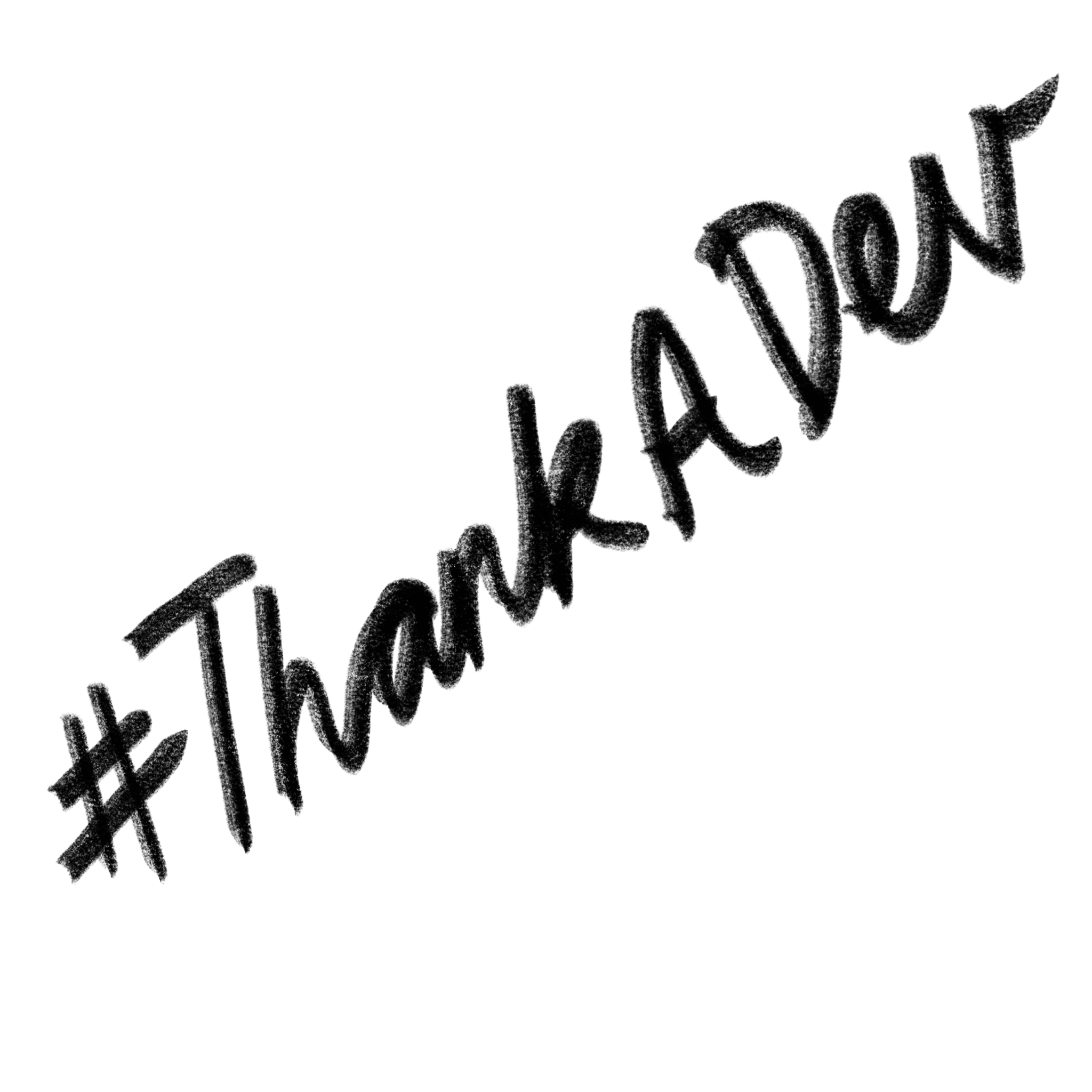 #ThankADev handwritten